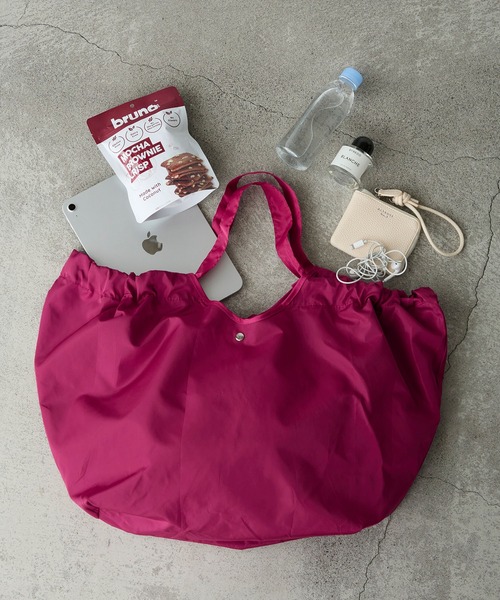 BONLECILL Marche(ボンルシールマルシェ)の「【BONLECILL Marche】《折りたたみ》コンパクトエコバッグ(エコバッグ/サブバッグ・レディース・ミント/ライトブルー/ピンク系/カーキ/ネイビー/ライトピンク・FREE)」の6枚目の写真