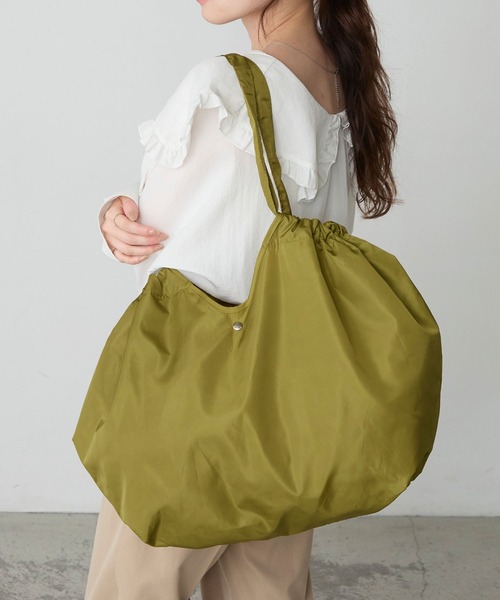 BONLECILL Marche(ボンルシールマルシェ)の「【BONLECILL Marche】《折りたたみ》コンパクトエコバッグ(エコバッグ/サブバッグ・レディース・ミント/ライトブルー/ピンク系/カーキ/ネイビー/ライトピンク・FREE)」の8枚目の写真