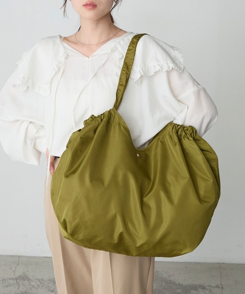 BONLECILL Marche(ボンルシールマルシェ)の「【BONLECILL Marche】《折りたたみ》コンパクトエコバッグ(エコバッグ/サブバッグ・レディース・ミント/ライトブルー/ピンク系/カーキ/ネイビー/ライトピンク・FREE)」の9枚目の写真