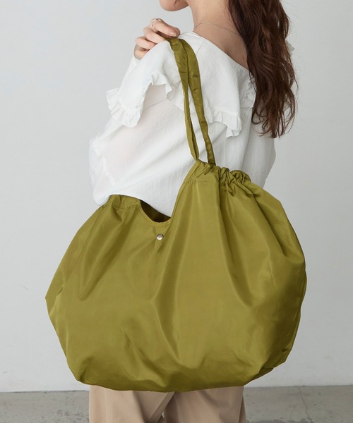 BONLECILL Marche(ボンルシールマルシェ)の「【BONLECILL Marche】《折りたたみ》コンパクトエコバッグ(エコバッグ/サブバッグ・レディース・ミント/ライトブルー/ピンク系/カーキ/ネイビー/ライトピンク・FREE)」の10枚目の写真