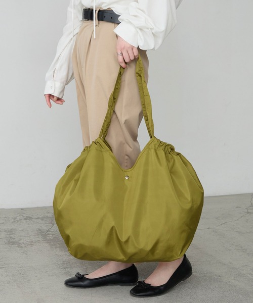 BONLECILL Marche(ボンルシールマルシェ)の「【BONLECILL Marche】《折りたたみ》コンパクトエコバッグ(エコバッグ/サブバッグ・レディース・ミント/ライトブルー/ピンク系/カーキ/ネイビー/ライトピンク・FREE)」の11枚目の写真