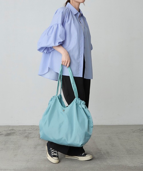 BONLECILL Marche(ボンルシールマルシェ)の「【BONLECILL Marche】《折りたたみ》コンパクトエコバッグ(エコバッグ/サブバッグ・レディース・ミント/ライトブルー/ピンク系/カーキ/ネイビー/ライトピンク・FREE)」の18枚目の写真