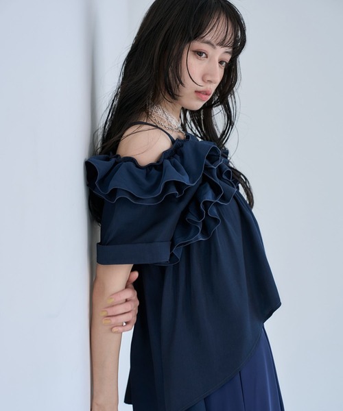 HARE(ハレ)の「2WAYフリルデザインブラウス(HARE)(シャツ/ブラウス・レディース・ネイビー/ブラック・FREE)」の19枚目の写真