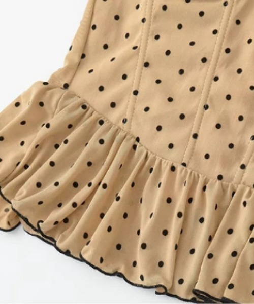 LA POMME petit(ラポミ・プチ)の「Dots Padded Flare Cami(キャミソール・レディース・ブラック/ベージュ/ホワイト・FREE)」の7枚目の写真