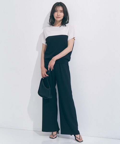 UNFILO(アンフィーロ)の「【野呂佳代さん着用】ライトジョーゼット イージーワイドパンツ(その他パンツ・レディース・グレー系/カーキ系/ブラック系/アイボリー系・X-LARGE)」の7枚目の写真