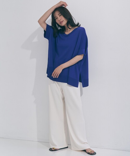 UNFILO(アンフィーロ)の「【野呂佳代さん着用】ライトジョーゼット イージーワイドパンツ(その他パンツ・レディース・グレー系/カーキ系/ブラック系/アイボリー系・X-LARGE)」の22枚目の写真