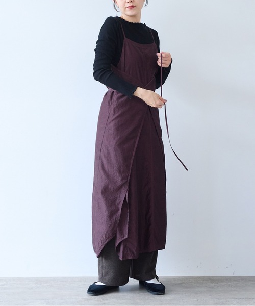 yuni(ユニ )の「Cotton cupra product dye wrap one-piece(ワンピース・レディース・ダークブラウン・FREE)」の9枚目の写真