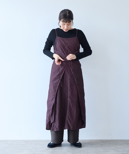 yuni(ユニ )の「Cotton cupra product dye wrap one-piece(ワンピース・レディース・ダークブラウン・FREE)」の10枚目の写真