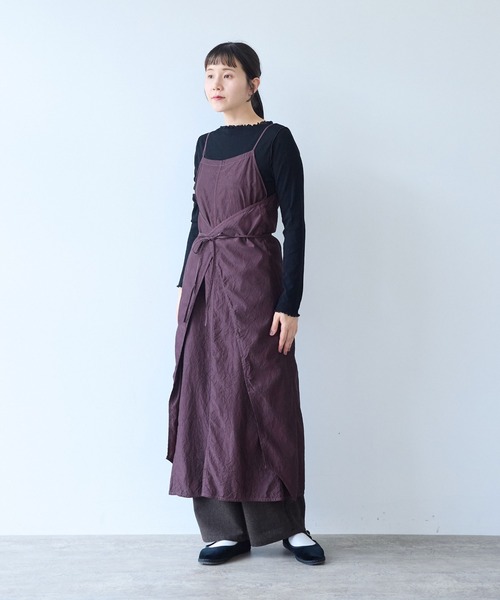 yuni(ユニ )の「Cotton cupra product dye wrap one-piece(ワンピース・レディース・ダークブラウン・FREE)」の12枚目の写真