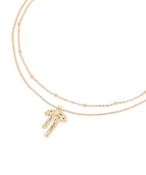 Heather(ヘザー)の「リボンモチーフ2連ネックレス 856474(ネックレス・レディース・シルバー/ゴールド・ONE SIZE)」の3枚目の写真