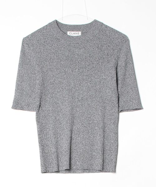 CLANE（クラネ）の「H/N HALF SLEEVE RIB KNIT TOPS 10106-2293（ニット/セーター・メンズ・ライトブルー/オフホワイト/イエロー/マルチ・2/1）」の4枚目の写真