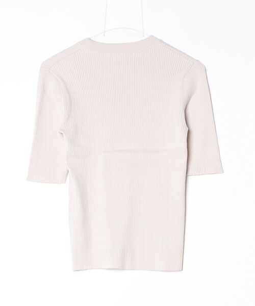 CLANE（クラネ）の「H/N HALF SLEEVE RIB KNIT TOPS 10106-2293（ニット/セーター・メンズ・ライトブルー/オフホワイト/イエロー/マルチ・2/1）」の5枚目の写真