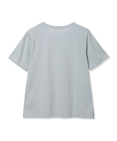 A/C DESIGN BY ALPHA CUBIC（エーシーデザインバイアルファキュービック）の「スムースロゴTシャツ【すごツヤ・UVカット・接触冷感】（Tシャツ/カットソー・レディース・サックスブルー/オフホワイト・L/M）」の13枚目の写真