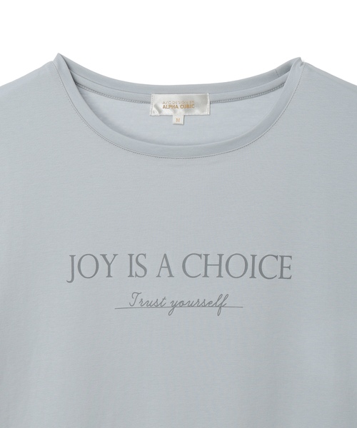 A/C DESIGN BY ALPHA CUBIC（エーシーデザインバイアルファキュービック）の「スムースロゴTシャツ【すごツヤ・UVカット・接触冷感】（Tシャツ/カットソー・レディース・サックスブルー/オフホワイト・L/M）」の14枚目の写真