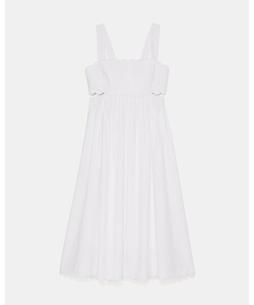 kate spade new york(ケイトスペード ニューヨーク)の「スカラップ オープン バック ミディ ドレス(ワンピース・レディース・ベージュ・2/0/4)」の2枚目の写真