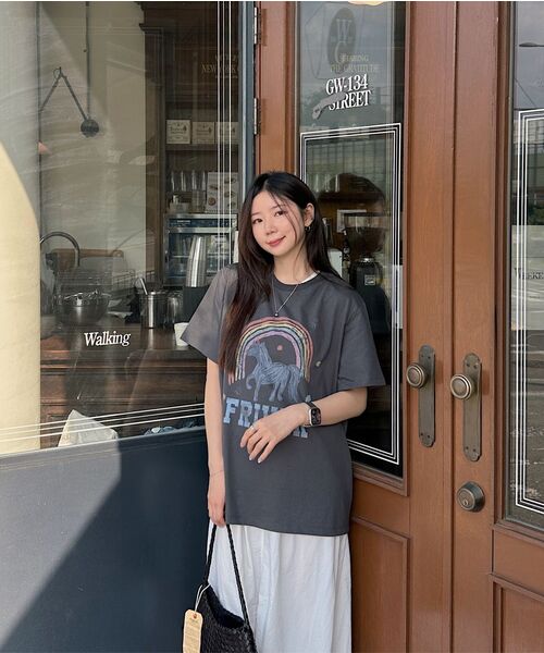 FRIVER07（フリバー07）の「Rainbow unicon logo t-shirt [FRSP08TS19]_Charcoal（Tシャツ/カットソー・レディース・チャコール・FREE）」の3枚目の写真