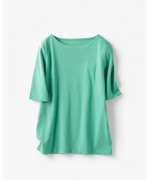DoCLASSE( ドゥクラッセ)の「ボートネック/5分袖・DoT(58cm丈)(Tシャツ/カットソー・レディース・ダークネイビー/ライトグレー/ブラック/フューシャピンク/ブルー/ライトグリーン・M/S/LL/L)」の8枚目の写真