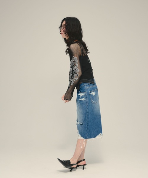 eL(エル)の「【eL】Made in India Mesh Embroidery Pullover/670538(シャツ/ブラウス・レディース・ブラック/オフホワイト・FREE)」の13枚目の写真