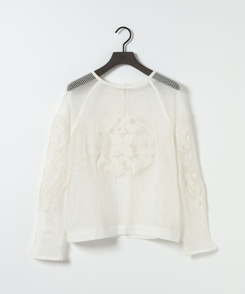 eL(エル)の「【eL】Made in India Mesh Embroidery Pullover/670538(シャツ/ブラウス・レディース・ブラック/オフホワイト・FREE)」の17枚目の写真
