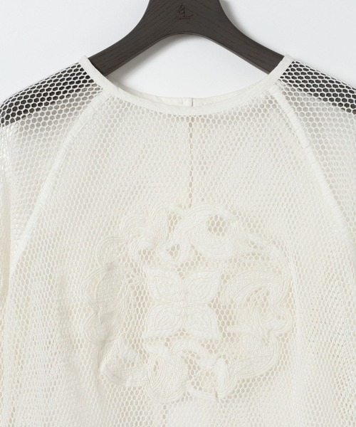 eL(エル)の「【eL】Made in India Mesh Embroidery Pullover/670538(シャツ/ブラウス・レディース・ブラック/オフホワイト・FREE)」の19枚目の写真