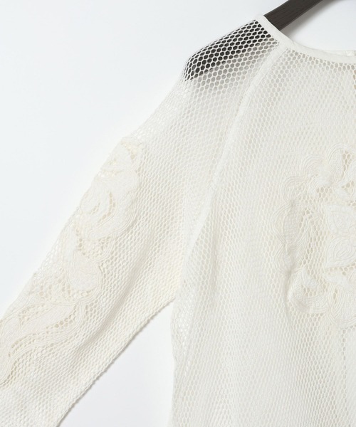 eL(エル)の「【eL】Made in India Mesh Embroidery Pullover/670538(シャツ/ブラウス・レディース・ブラック/オフホワイト・FREE)」の20枚目の写真