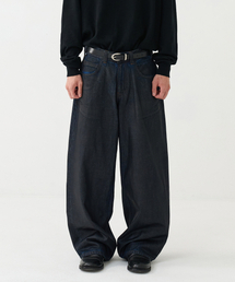 NOUN（ノウン）の「wide coated denim pants (indigo)（デニムパンツ）」