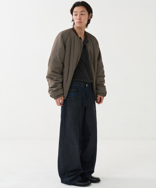 NOUN(ノウン)の「wide coated denim pants (indigo)(デニムパンツ・メンズ・その他・1/2/0)」の2枚目の写真