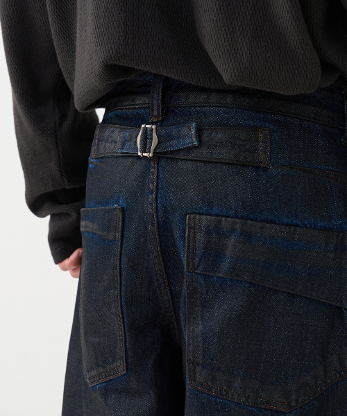 NOUN(ノウン)の「wide coated denim pants (indigo)(デニムパンツ・メンズ・その他・1/2/0)」の4枚目の写真