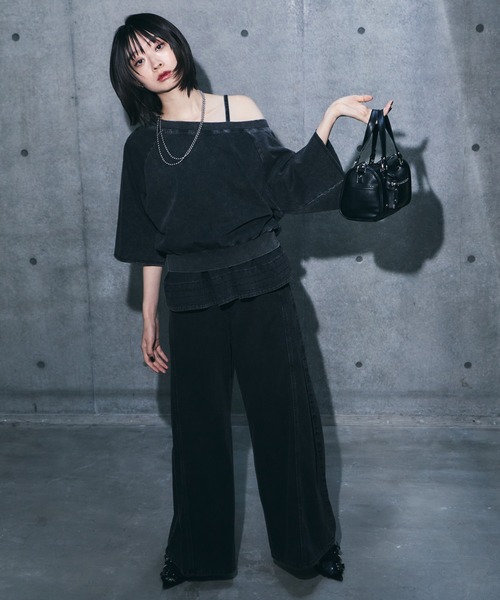 PAGEBOY(ページボーイ)の「<まるでデニム見え!/紫外線カット/接触冷感/ストレッチ>マルデニメガレッグパンツ(デニムパンツ・レディース・ブラウン/ブラック/グリーン・MEDIUM/SMALL)」の7枚目の写真