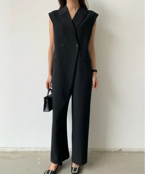 セール】TAILORED COLLAR ROMPERS（サロペット/オーバーオール 