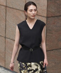 FluidBackSatin Vネックジレ