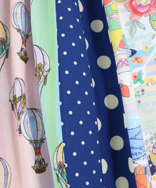 ScoLar（スカラー）の「ScoLar(スカラー) デザート×気球×ドット柄スカート（スカート・レディース・ブラック・MEDIUM）」の3枚目の写真