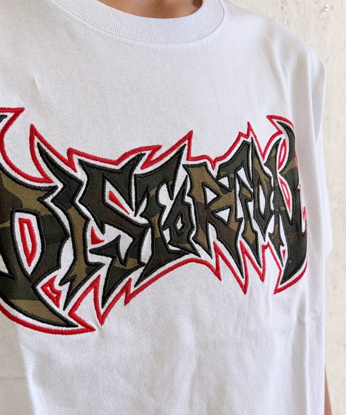 BAYBLO(ベイブロ)の「(SF) edakka コットン100% 迷彩 生地 貼付け 刺繍 韓国ストリート Y2K Tシャツ(Tシャツ/カットソー・メンズ・ブラック系1/ブラック系2/ホワイト系1・MEDIUM/LARGE/SMALL)」の8枚目の写真
