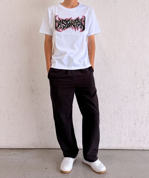 BAYBLO(ベイブロ)の「(SF) edakka コットン100% 迷彩 生地 貼付け 刺繍 韓国ストリート Y2K Tシャツ(Tシャツ/カットソー・メンズ・ブラック系1/ブラック系2/ホワイト系1・MEDIUM/LARGE/SMALL)」の5枚目の写真