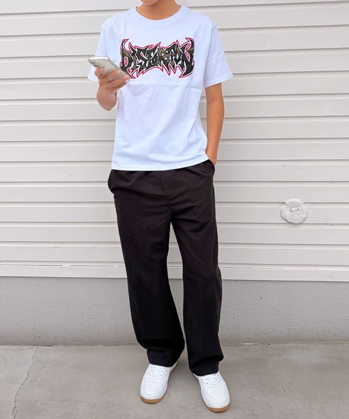 BAYBLO(ベイブロ)の「(SF) edakka コットン100% 迷彩 生地 貼付け 刺繍 韓国ストリート Y2K Tシャツ(Tシャツ/カットソー・メンズ・ブラック系1/ブラック系2/ホワイト系1・MEDIUM/LARGE/SMALL)」の6枚目の写真