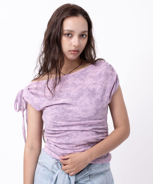 atmos pink（アトモスピンク）の「atmos pink Tie Point One Shoulder Tops / アトモスピンク タイ ポイント ワン ショルダー トップス（その他トップス・レディース・グリーン/ピンク/ホワイト・FREE）」の3枚目の写真