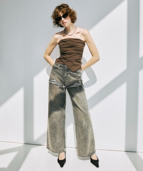 JOSE MOON（ジョゼムーン）の「DRAPE CUT TOPS/ドレープカットトップス（Tシャツ/カットソー・レディース・ブラック・FREE）」の6枚目の写真