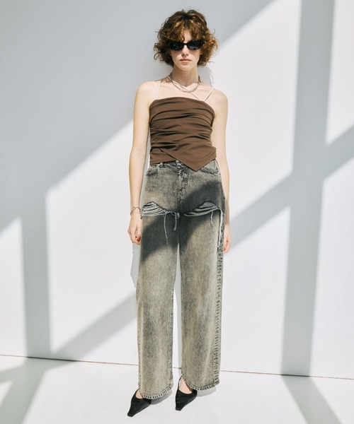 JOSE MOON（ジョゼムーン）の「DRAPE CUT TOPS/ドレープカットトップス（Tシャツ/カットソー・レディース・ブラック・FREE）」の5枚目の写真