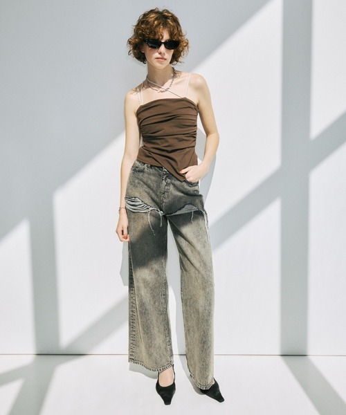 JOSE MOON（ジョゼムーン）の「DRAPE CUT TOPS/ドレープカットトップス（Tシャツ/カットソー・レディース・ブラック・FREE）」の4枚目の写真