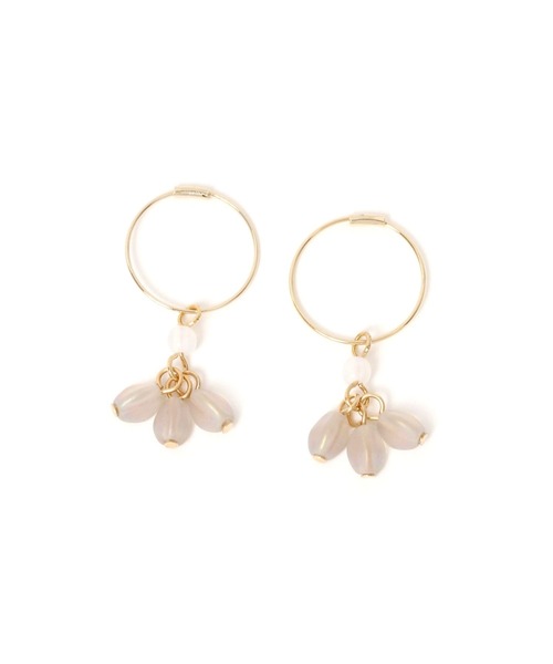 GLOBAL WORK(グローバルワーク)の「Jチェコフープビーズピアス/ 898395(ピアス(両耳用)・レディース・ブルー/パープル系その他2/ホワイト・FREE)」の1枚目の写真