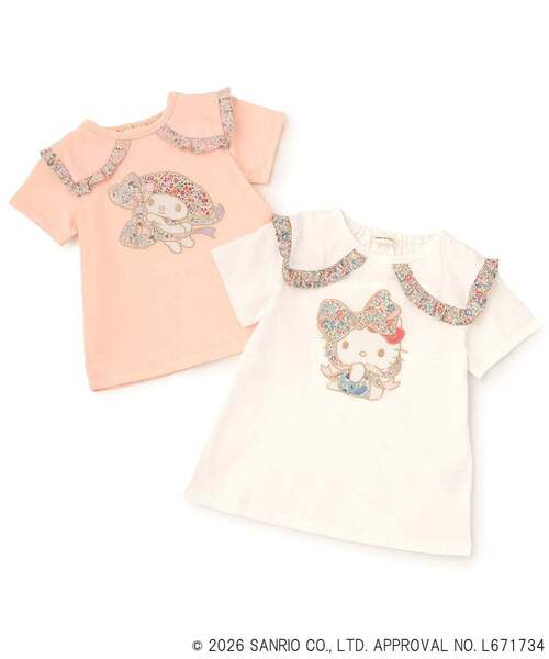 sense of wonder（センスオブワンダー）の「【ハローキティ/マイメロディ】リバティアップリケフリルTシャツ（Tシャツ/カットソー・キッズ・ピンク/オフホワイト・130cm/80ｃｍ/120cm/110cm/100cm/90cm）」の8枚目の写真
