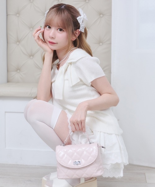 Rmine(アールマイン)の「2WAY キルティング ショルダーバッグ(ショルダーバッグ・レディース・ブラック/アイボリー/イエロー/ピンク・FREE)」の10枚目の写真