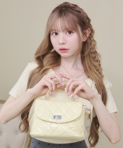 Rmine(アールマイン)の「2WAY キルティング ショルダーバッグ(ショルダーバッグ・レディース・ブラック/アイボリー/イエロー/ピンク・FREE)」の12枚目の写真