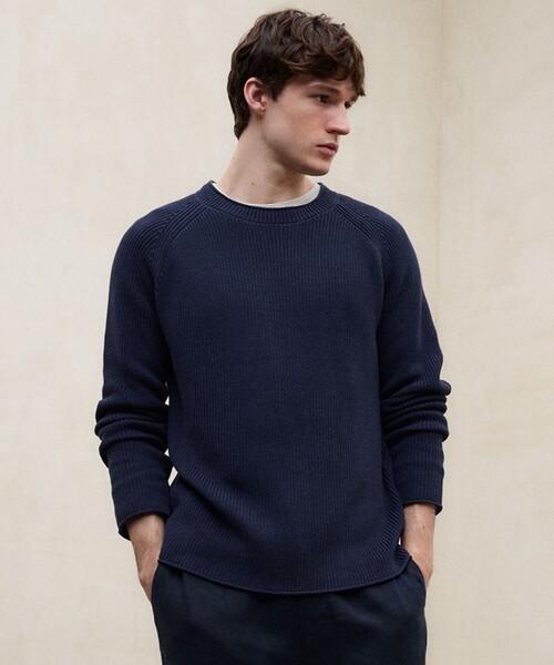 ECOALF(エコアルフ)の「FAURE ニット / FAURE KNIT MAN(ニット/セーター・メンズ・ネイビー/ベージュ系その他4・L/M)」の1枚目の写真