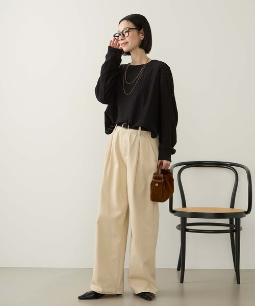 Aunely(オーネリー)の「【Aunely】エアリーアイレットレースプルオーバー<YOSOOIシリーズ>(Tシャツ/カットソー・レディース・ブラウン/カーキ/イエロー/アイボリー/ブラック・M/L)」の20枚目の写真