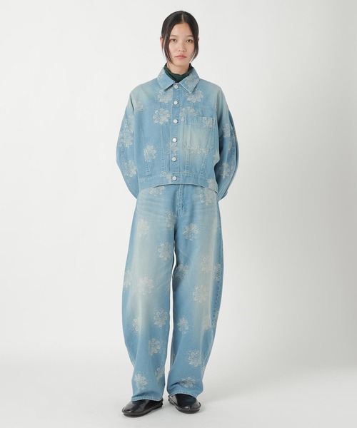 ZUCCa(ズッカ)の「FLOWER JQ DENIM / パンツ(その他パンツ・レディース・ライトブルー/ブラック・M size)」の6枚目の写真