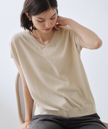 【さらっとタッチ】風通しのいい Vネックサマーニット