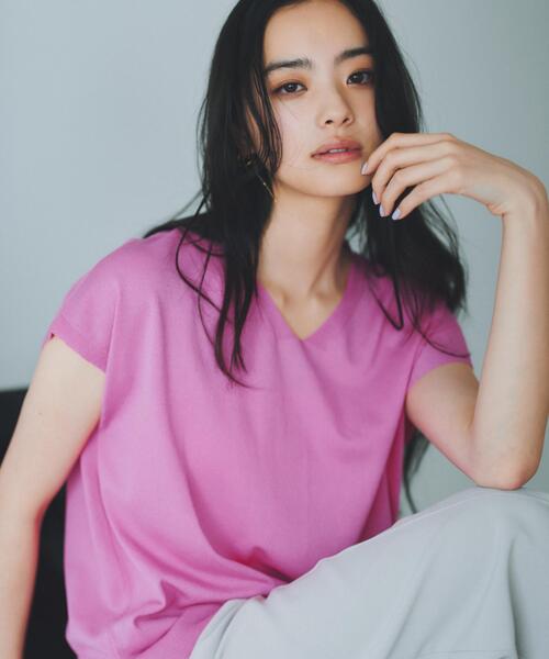 THE SHOP TK (ザ ショップ ティーケー )の「軽い着心地 Vネックニット(ニット/セーター・レディース・ブラック/ダークブラウン/ブルー/ナチュラル/ピンク系その他・99)」の5枚目の写真