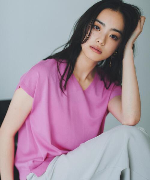 THE SHOP TK (ザ ショップ ティーケー )の「軽い着心地 Vネックニット(ニット/セーター・レディース・ブラック/ダークブラウン/ブルー/ナチュラル/ピンク系その他・99)」の6枚目の写真