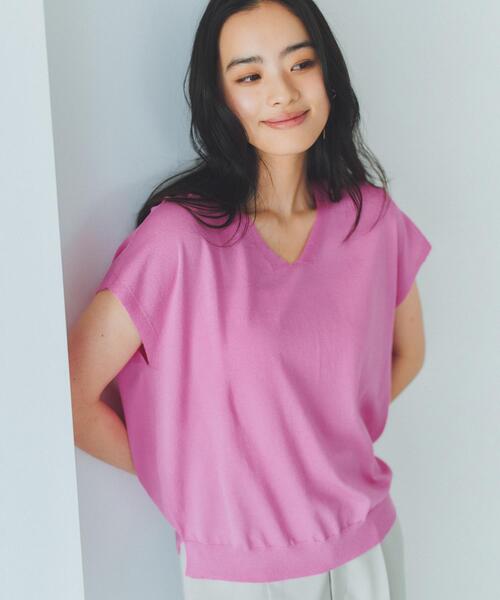 THE SHOP TK (ザ ショップ ティーケー )の「軽い着心地 Vネックニット(ニット/セーター・レディース・ブラック/ダークブラウン/ブルー/ナチュラル/ピンク系その他・99)」の8枚目の写真